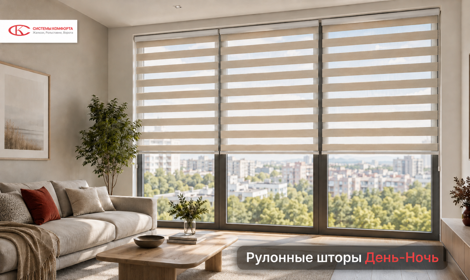 Рулонные штор день-ночь (Зебра)